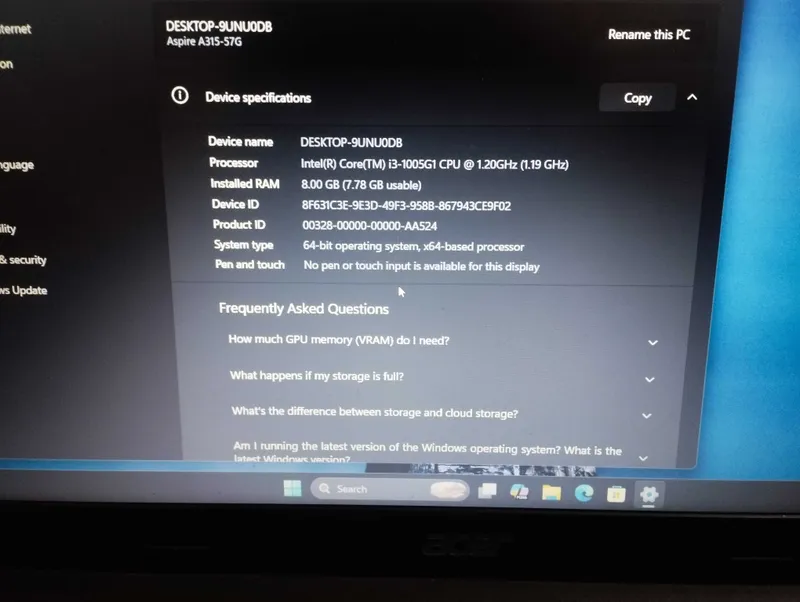 Acer Aspire A315-57G | i3 | MX350 | 8GB RAM | SSD+HDD — фото 2