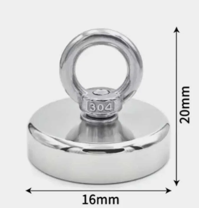 Magnit. Super kuchli neodimiy baliq ovlash ucun N52 16-90 mm (45 kg)