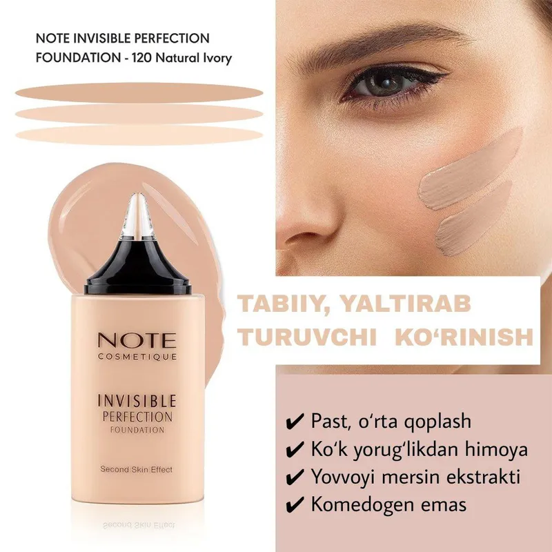 NOTE INVISIBLE PERFECTION FOUNDATION - Ikkinchi teri ta’siri