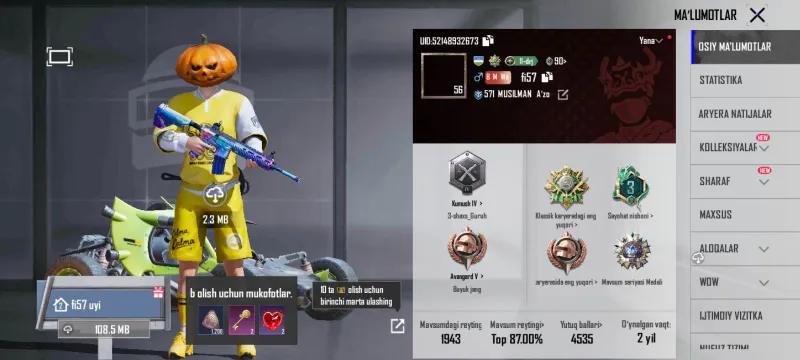 pubg akk lvl 56 kalleksiya 36 pp 4 lvl — фото 1