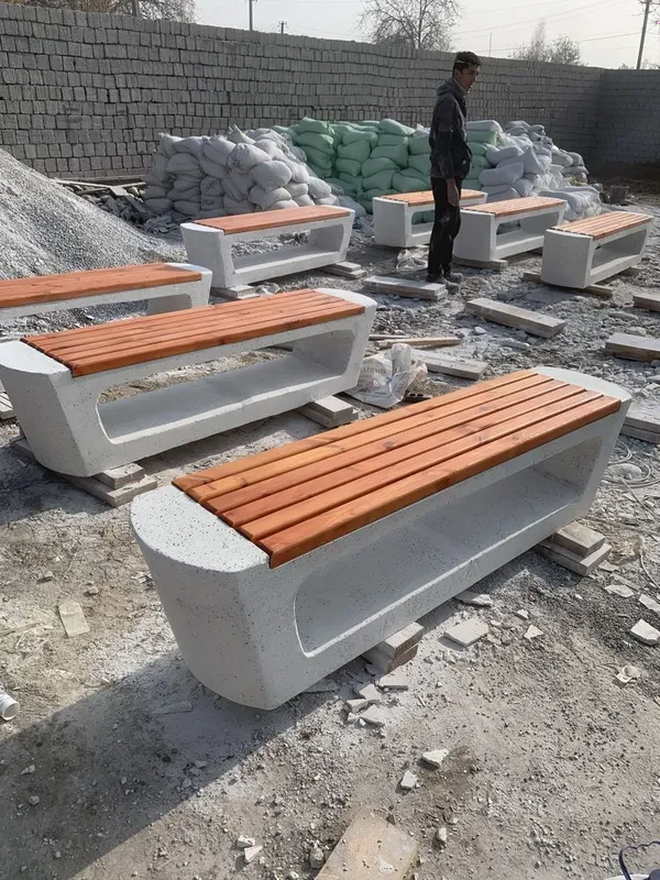 Скамейка хайтек мрамор skameka skameyka beton mramor urna урна — фото 1