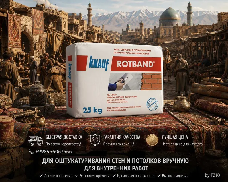 Knauf Rotband КНАУФ Ротбанд—это универсальная сухая штукатурная смесь