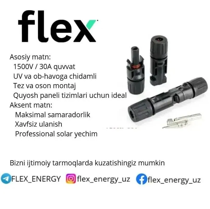 Quyosh paneli uchun connectori MC4 1 Quyosh paneli uchun connectori MC4 1