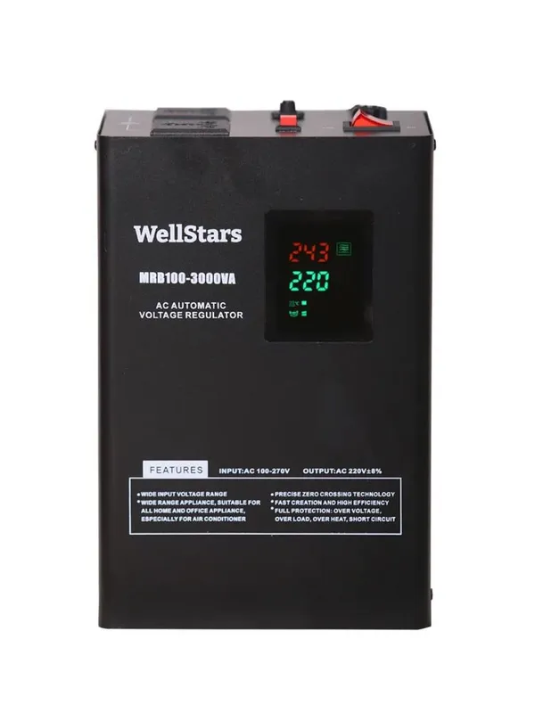 Стабилизатор напряжения Wellstars MRB-3000, Black