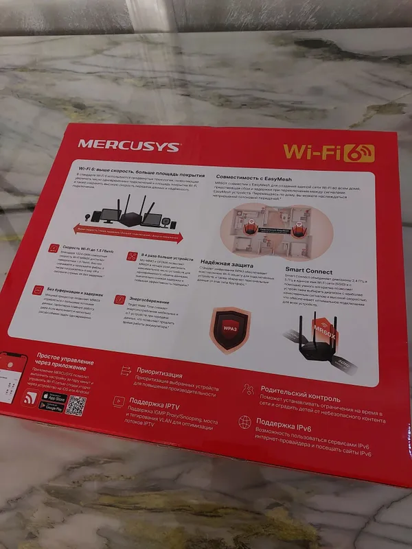Wifi 6 авлод mercusys MR60X AX1500 Wi-Fi 6 двухдиапазонный wifi роутер — фото 2