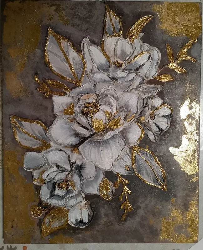 Рисунок, с золотой поталью