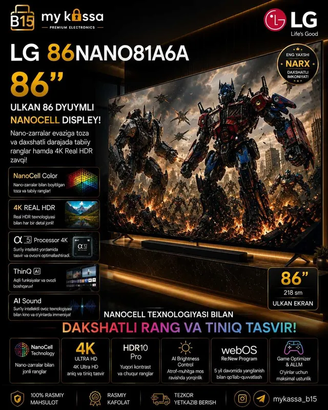 LG 86NANO81A6A / Dastavka / New