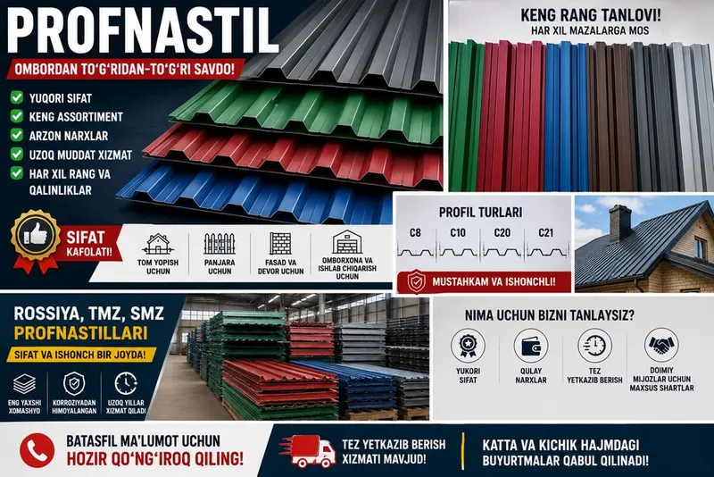 Profnastil | Eng Yaxshi Narxlarda | Ombordan Savdo 2 Profnastil | Eng Yaxshi Narxlarda | Ombordan Savdo 2