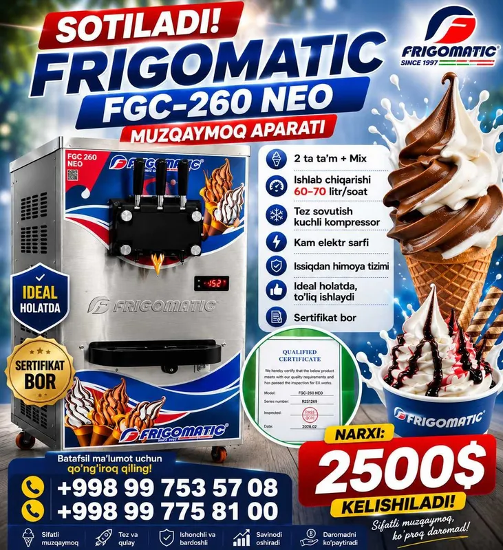 Muzqaymoq aparat Freezer sotiladi 1 Muzqaymoq aparat Freezer sotiladi 1