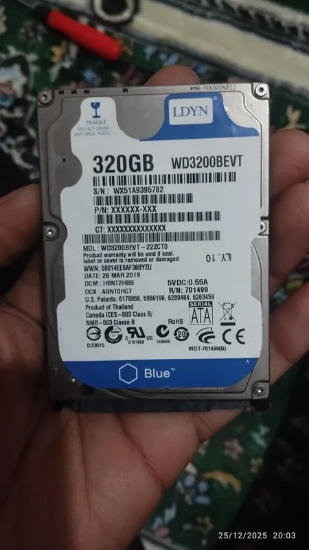 HHD 320GB disklar, noutbuklar