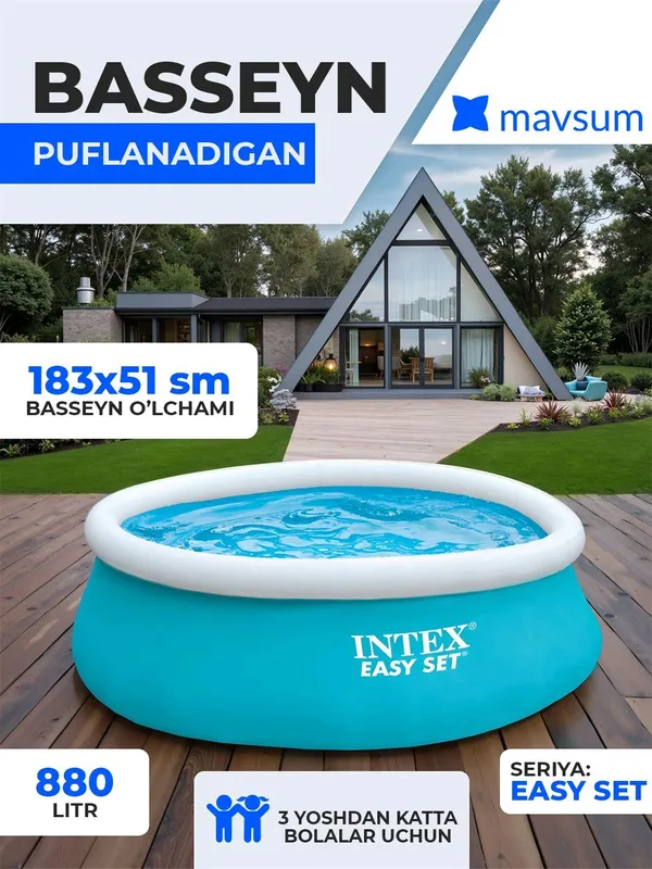 Intex basseyn kattalar va bolalar uchun baseyn
