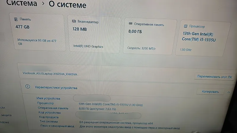 ASUS Vivobook 16 X1605VA qismlarga ajratish uchun, ehtiyot qismlar uchun 2