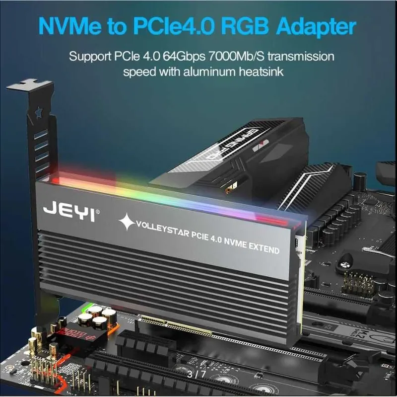 Адаптер PCI-E 4.0 → M.2 NVMe JEYI Volleystar Gen2 | до 64 Гбит/с — фото 2