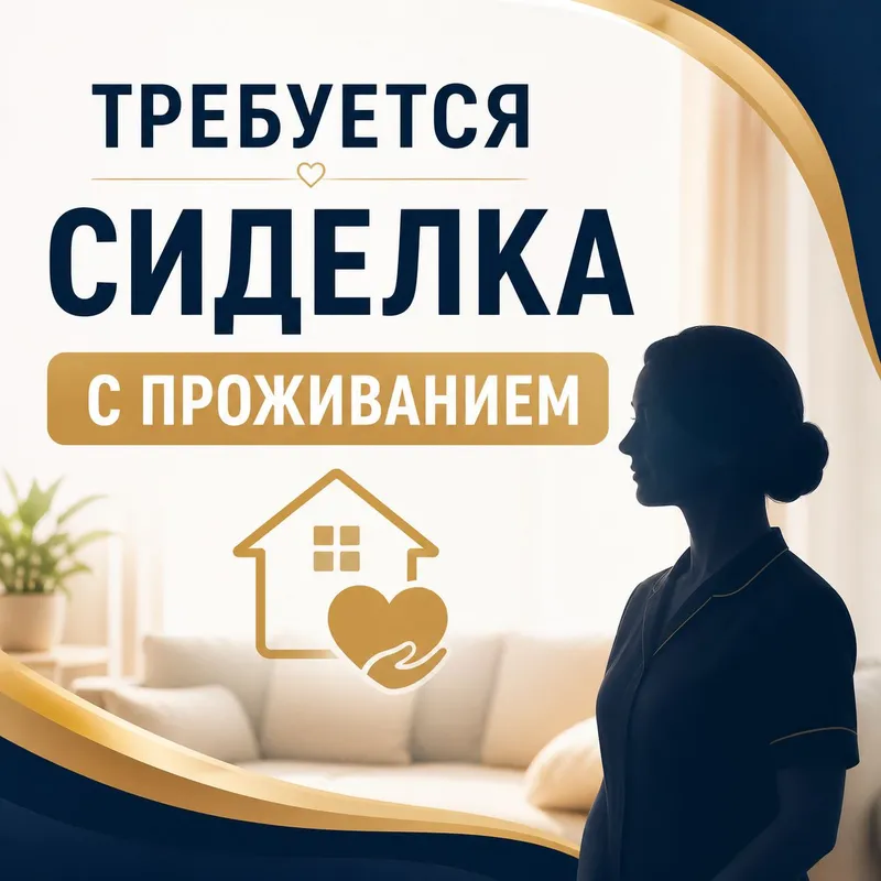 Требуется сиделка с проживанием (спокойная работа)