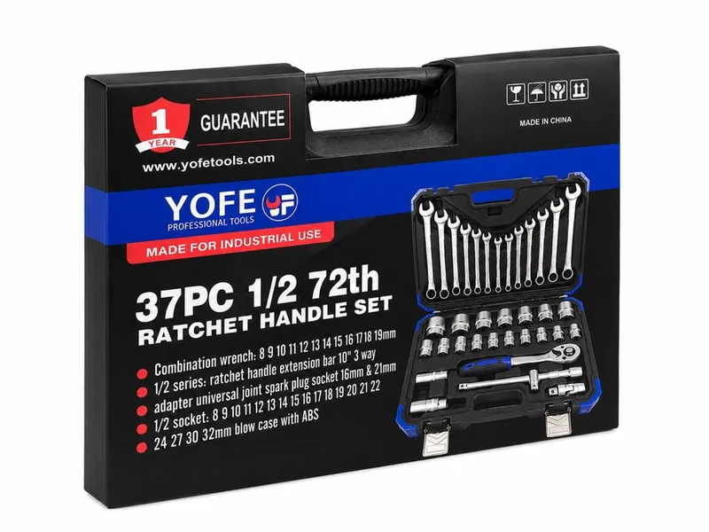 Профессиональный набор ключей и головок 37PCS YOFE в кейсе 5