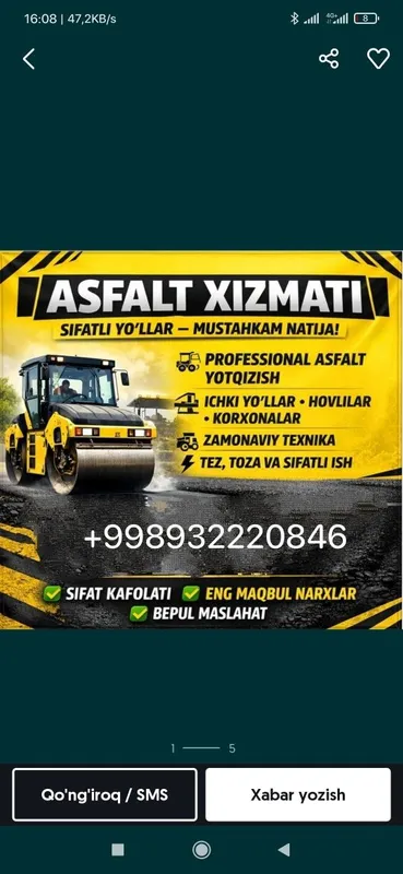 Asfalt qilish xizmati 1