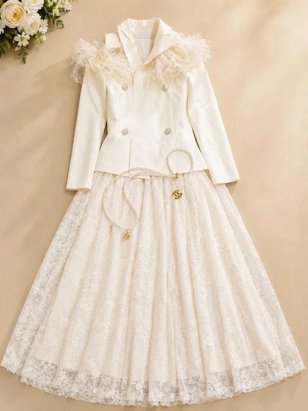 Elegant oq kastyum- yubka