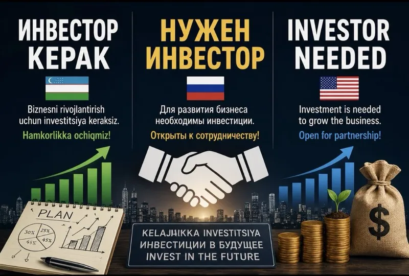 Investor kerak,нужен инвестор,Investor