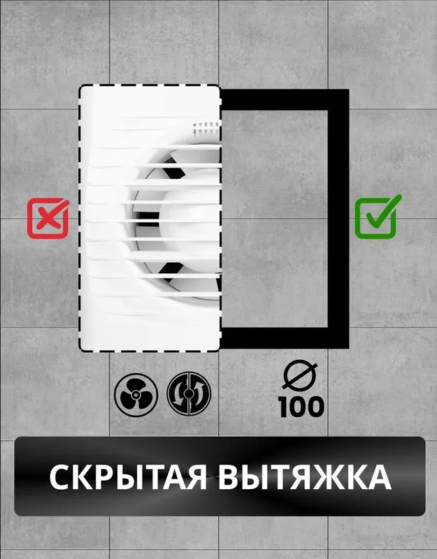 Вытяжка скрытого монтажа под плитку скрытый вентилятор для ванной