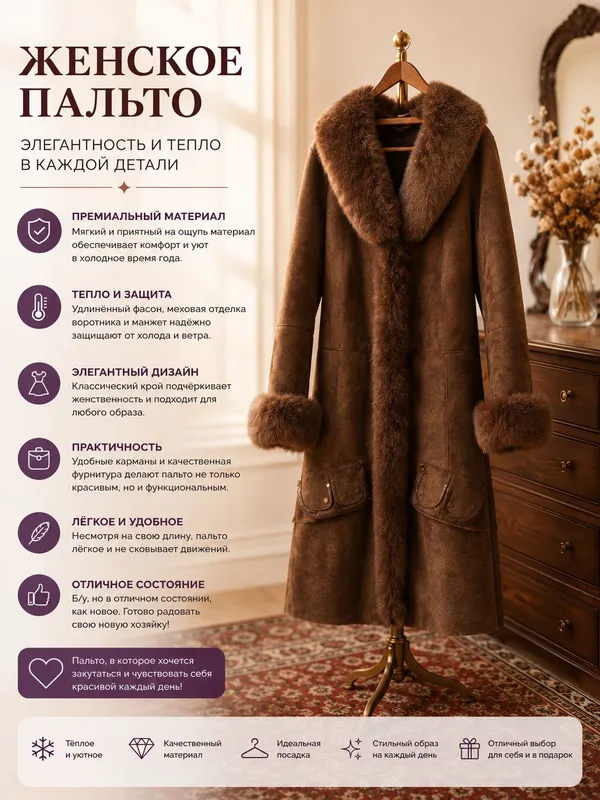 женское пальто очень красивое ни разу не ношенная
