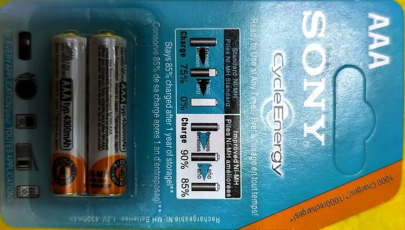 SONY- AAA CicleEnergy, 4300mAh аккумуляторные батарейки типа-ААА — фото 2