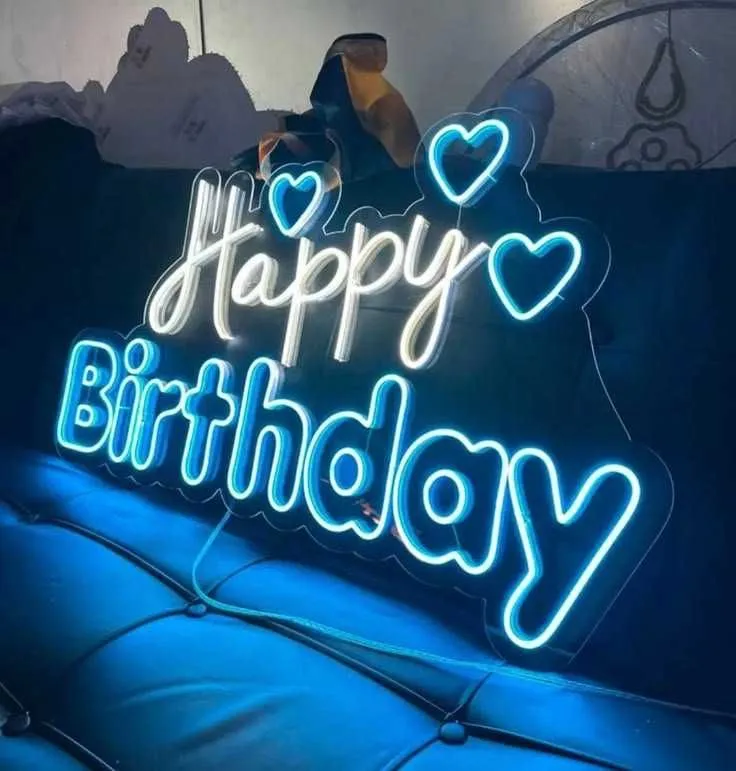 Neon logo va yozuvlar