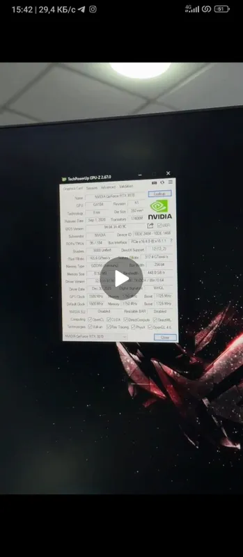 RTX 3070 GALAX sg argb 3x fan vidiokarta — фото 3