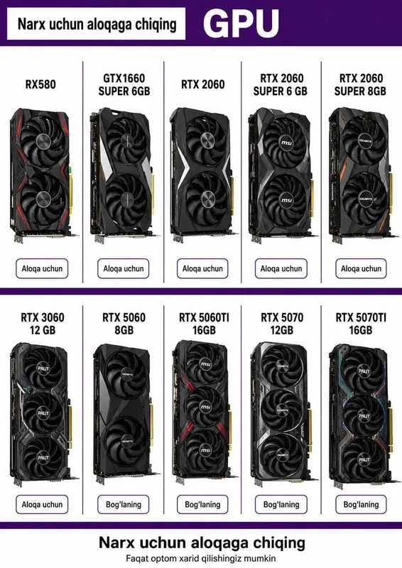 Optom Komponentlar Monitor Video Karta Protsessor GPU CPU 2 Optom Komponentlar Monitor Video Karta Protsessor GPU CPU 2