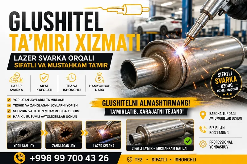 Glushitel ta'mirlash. Ремонт глушителя