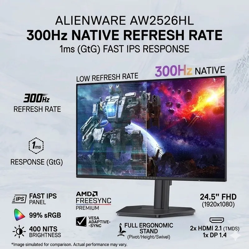 [Monitor] Dell Alienware 25 Ips Fhd 300Hz Dell Alienware AW2526HL