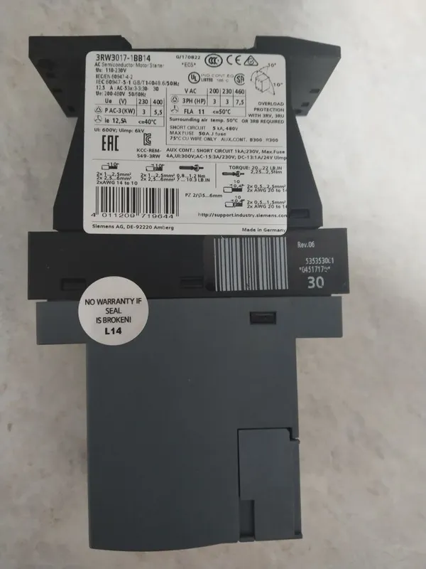 Siemens Softstarter 5,5kw 1 Siemens Softstarter 5,5kw 1