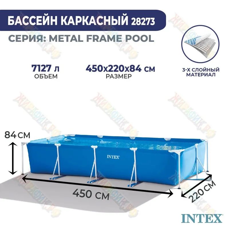 Каркасный |бассейн| INTEX |basseyin |bassen 4.50×2.20×84 досдафка
