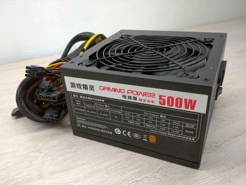 Gaming Power 500W 80 Bronze quvvat bloki, kafolat 1 Gaming Power 500W 80 Bronze quvvat bloki, kafolat 1