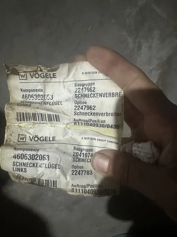 Продается шнеки для асфальтоукладчика vogele super 1600-2 — фото 1
