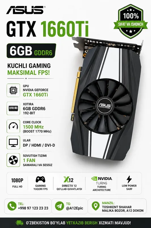 ASUS GTX 1660 Ti 6GB (1 FAN) 1