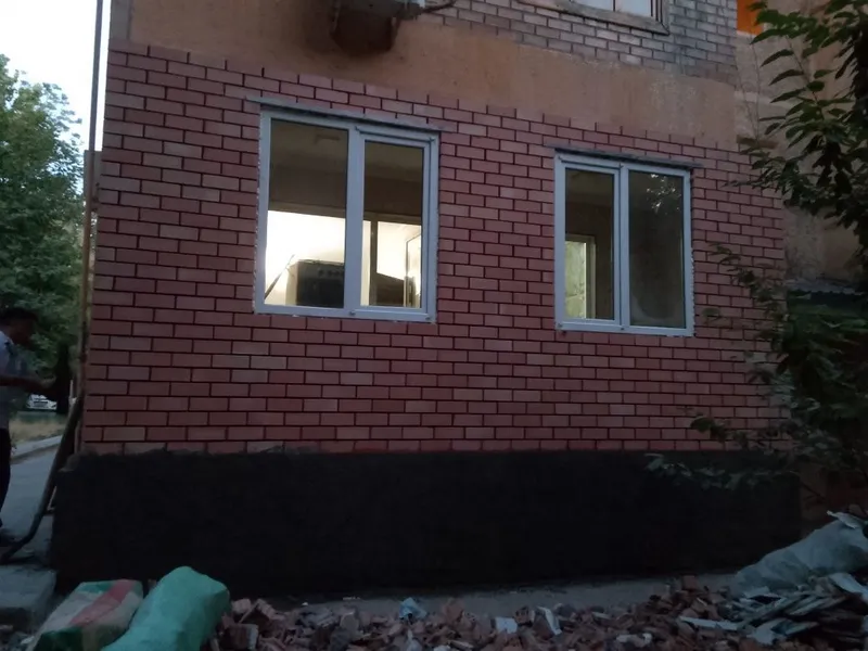 Кладка балкона фасад облицовочный Кирпичом Подрашивка казирок решатка — фото 6