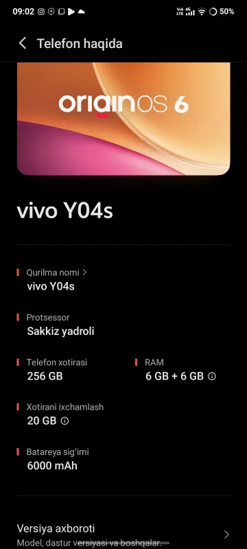 vivo y04s (6+6/256) holati ideal karopka 3 vivo y04s (6+6/256) holati ideal karopka 3