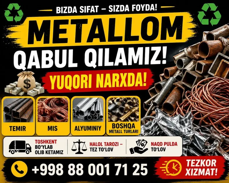 Metallom Металл метал Metalomni Qimmat Narxda Qabul Qilamiz 1 Metallom Металл метал Metalomni Qimmat Narxda Qabul Qilamiz 1