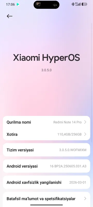 Редминот14про Хотирай12 256 Батарека 5500 нархи 220$ 5 Редминот14про Хотирай12 256 Батарека 5500 нархи 220$ 5