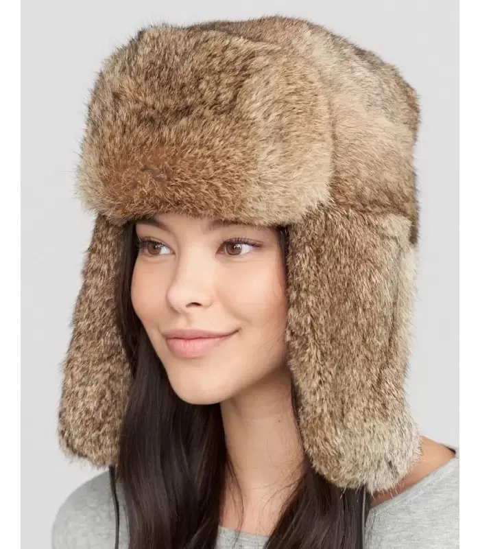 Ayollar uchun ushanka shapka, tabiiy mo‘yna 1 Ayollar uchun ushanka shapka, tabiiy mo‘yna 1