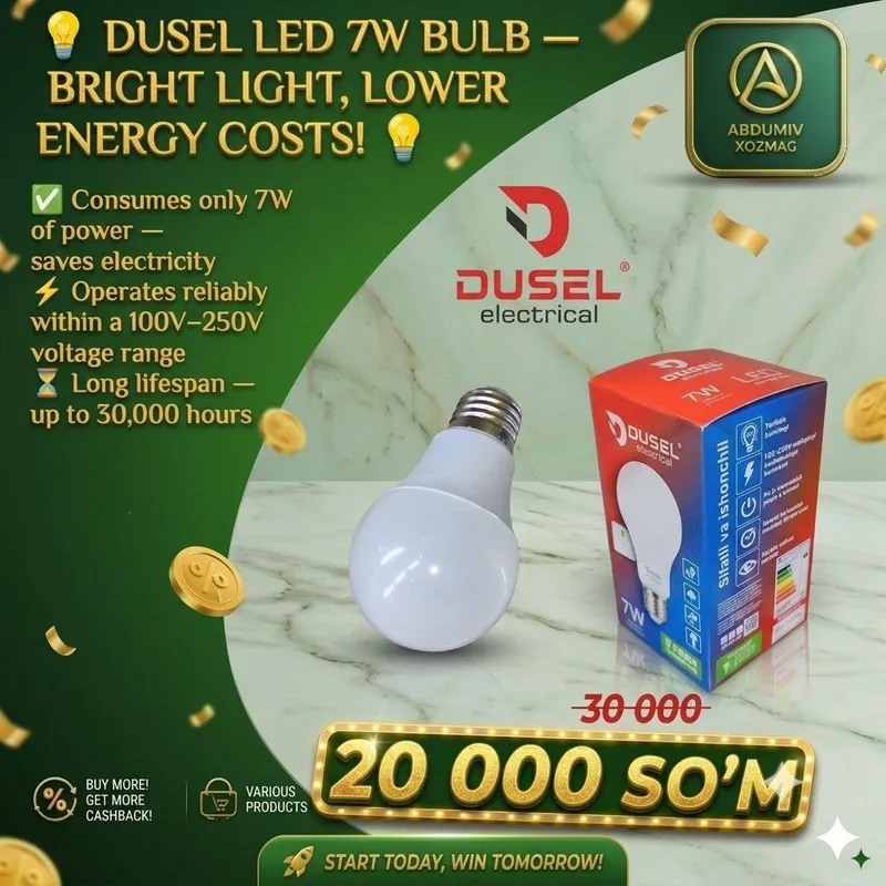 DUSEL LED 7W LAMPICHKA — SIFATLI YORUG‘LIK bizda 3