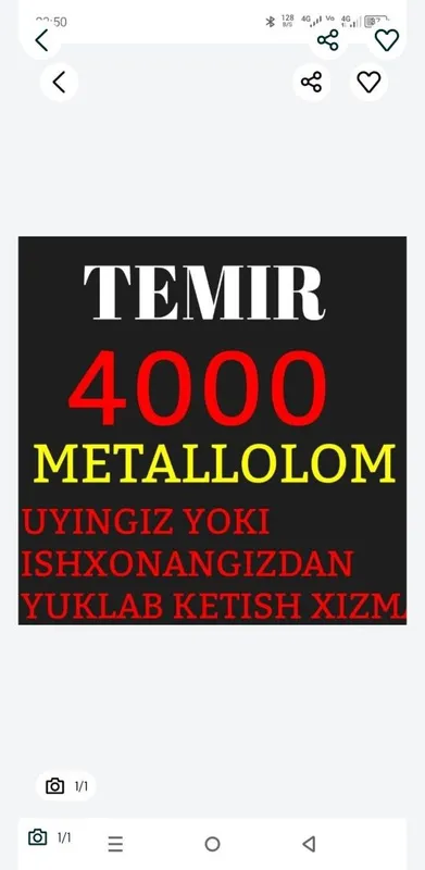 Металлолом кайта ишлашга олибкайтамиз