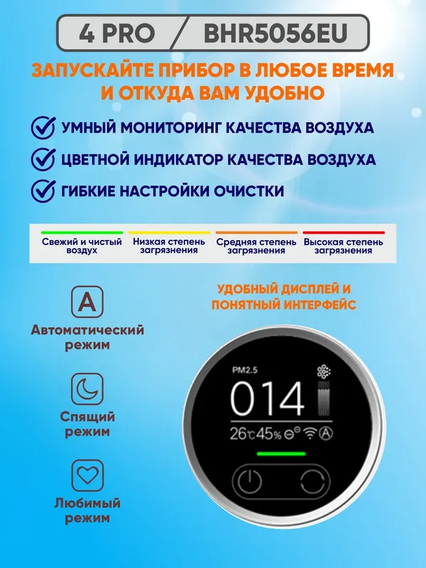 Умный очиститель воздуха Xiaomi Smart Air Purifier 4 Pro (EU/Global), до 60 м², HEPA — фото 3