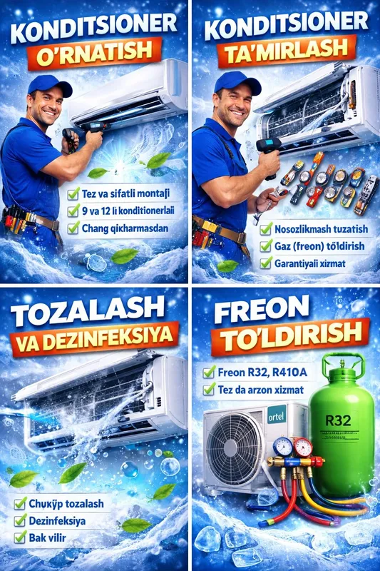 "Chirchiqda konditsioner ustasi va maishiy texnika ta'mirlash".