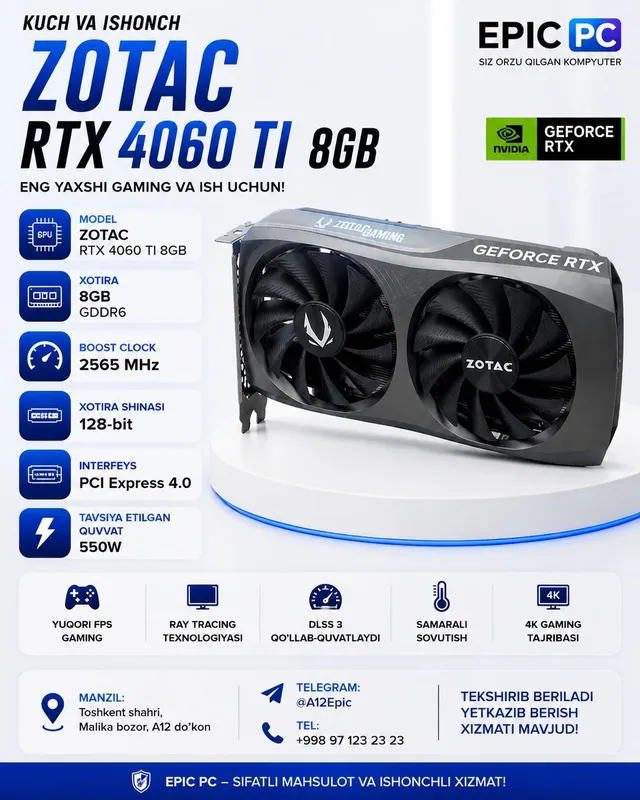 ZOTAC GeForce RTX 4060 Ti 8GB 1