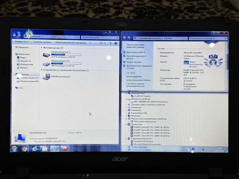 Acer Aspire ES1-512 офис ёки уй учун ноутбук сотилади 4