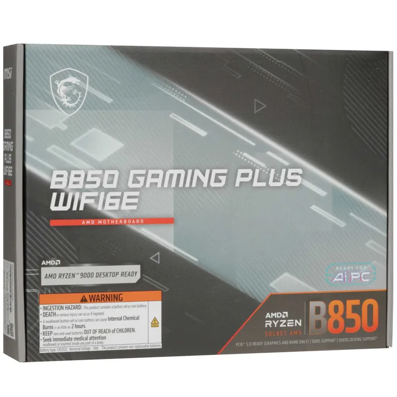 - Материнская плата MSI B850 GAMING PLUS WIFI6E 3