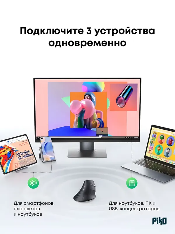 UGREEN Вертикальная беспроводная мышь — фото 5