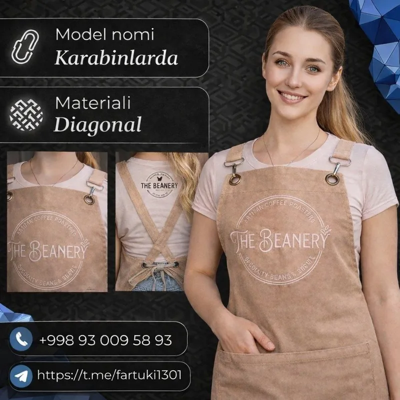 Фартуки с логотипом печать и вышивка fartuk — фото 2