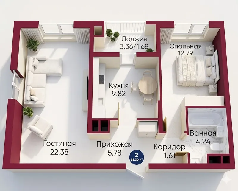 Яшнабад, 2 комн., Метро рядом, Ипотека,